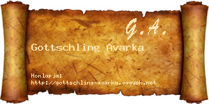 Gottschling Avarka névjegykártya